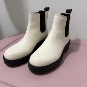 UGG White Chelsea Platform Boots
